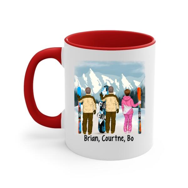 Personalized Mug, Snowboarding and Skiing Friends, Gift For Snowboard And Ski Lovers