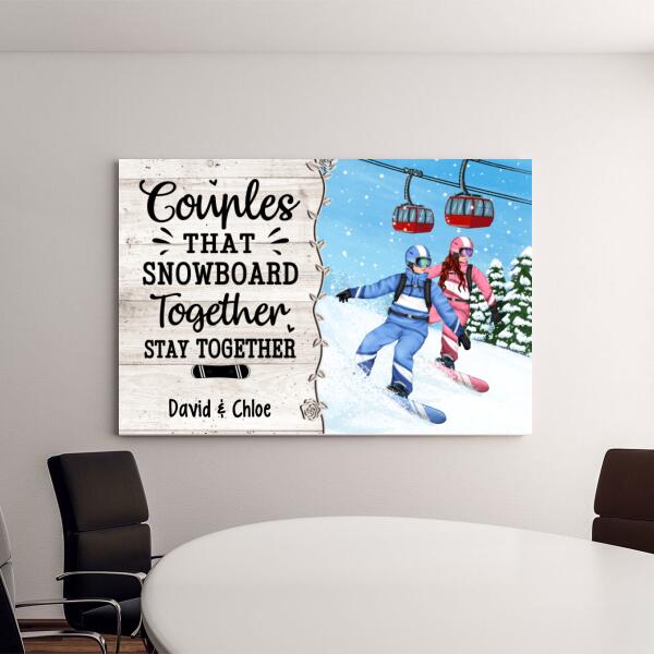 Personalized Canvas, Snowboarding Partners For Life, Couple & Friends, Gift For Snowboarders