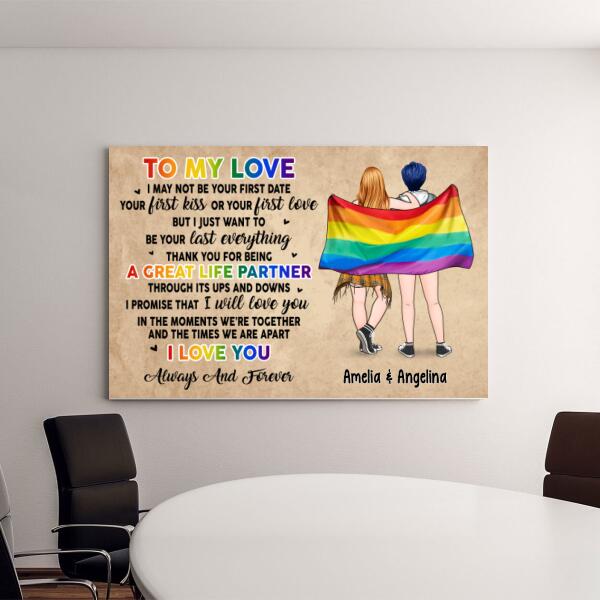 Personalized Canvas, To My Love, Gift For Her, Gift For Him, Christmas Gift For LGBT Couple