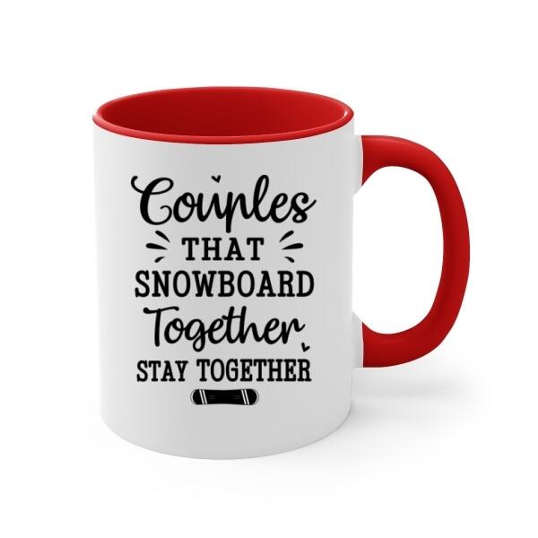 Personalized Mug, Snowboarding Partners For Life, Couple & Friends, Gift For Snowboarders