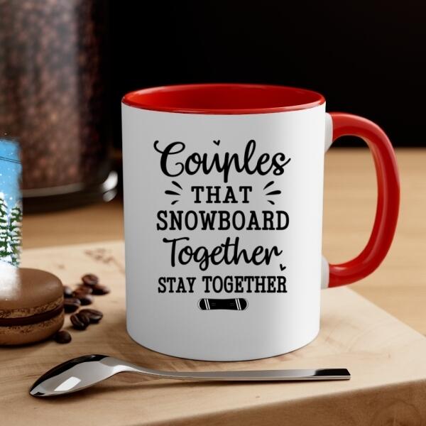Personalized Mug, Snowboarding Partners For Life, Couple & Friends, Gift For Snowboarders