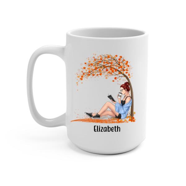 Personalized Mug, Crisp Days & Autumn Leaves Make Me Want To Read More Books, Gifts For Book Lovers