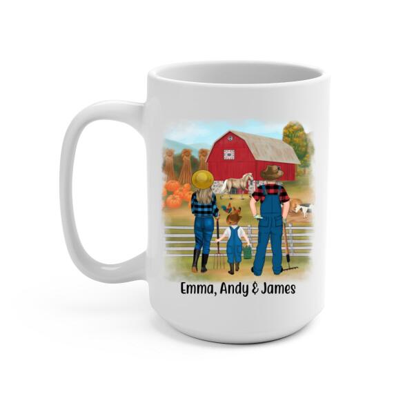 Personalized Mug, Farming Family Harvest In The Fall, Gift For Farmers