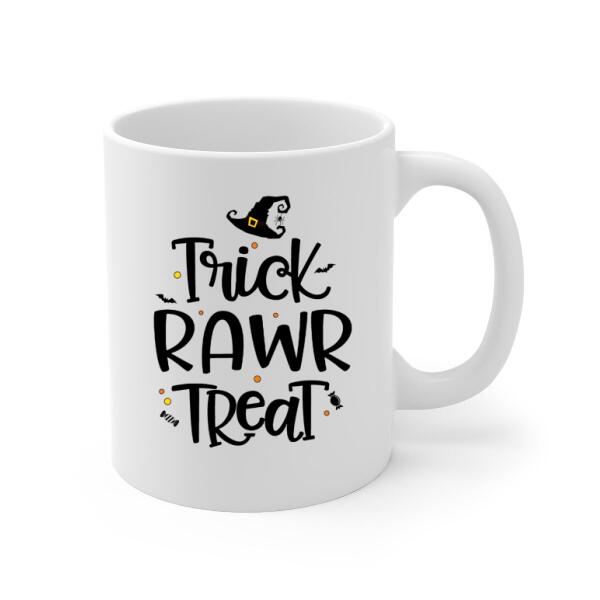 Personalized Mug, Trick Rawr Treat, Dinosaur Lovers, Gifts For Halloween Family
