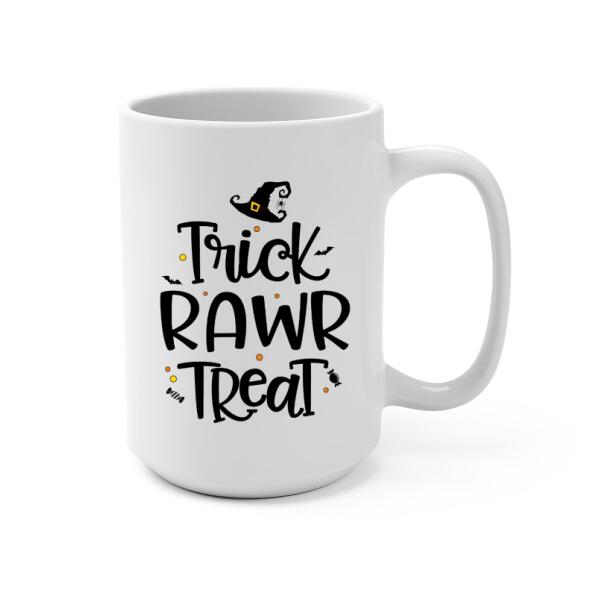 Personalized Mug, Trick Rawr Treat, Dinosaur Lovers, Gifts For Halloween Family