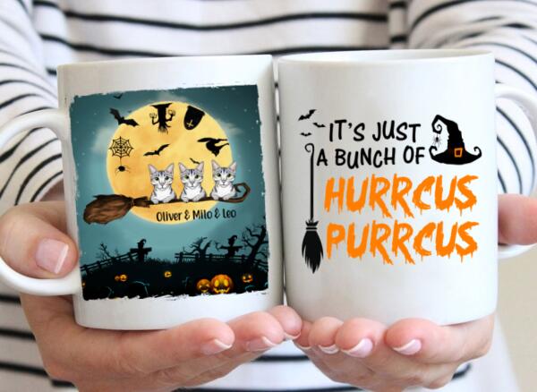 Personalized Mug, Buckle Up Buttercup, Up To 3 Cats, Halloween Gift For Cat Lovers