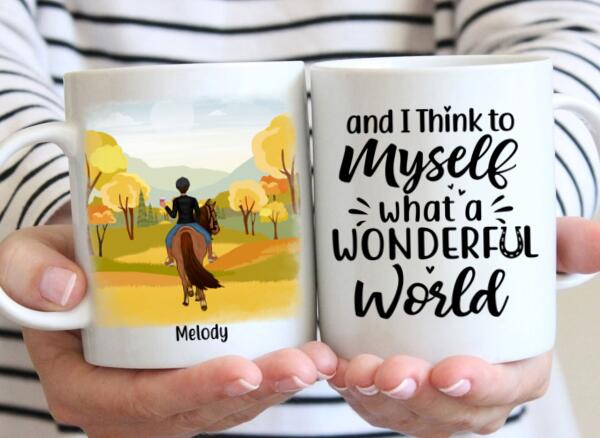 Personalized Mug, What A Wonderful World, Horse Mug, Gift For Horse Lovers