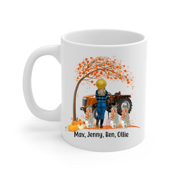 Personalized Mug, Just A Girl Who Loves Fall, I Want To Go To A Pumpkin Patch, Farm Girl With Pets, Gift For Dog Lovers, Cat Lovers