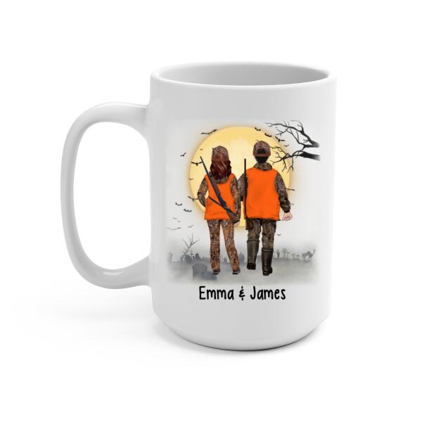 Personalized Mug, Hunting On Halloween, Gift For Hunters