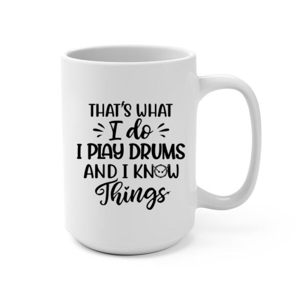 Personalized Mug, Woman Playing Drums, Gift For Drummers