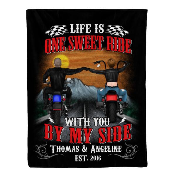 Personalized Blanket, Happily Married And Loying Every Mile Of It, Gift For Motorcycle Lovers