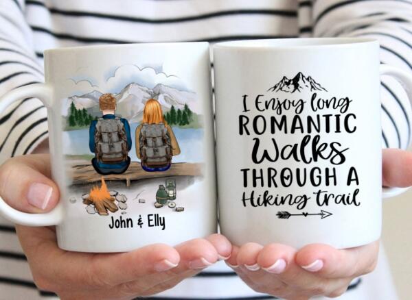 Personalized Mug, Hiking Couple And Sisters, Best Friends, Gift