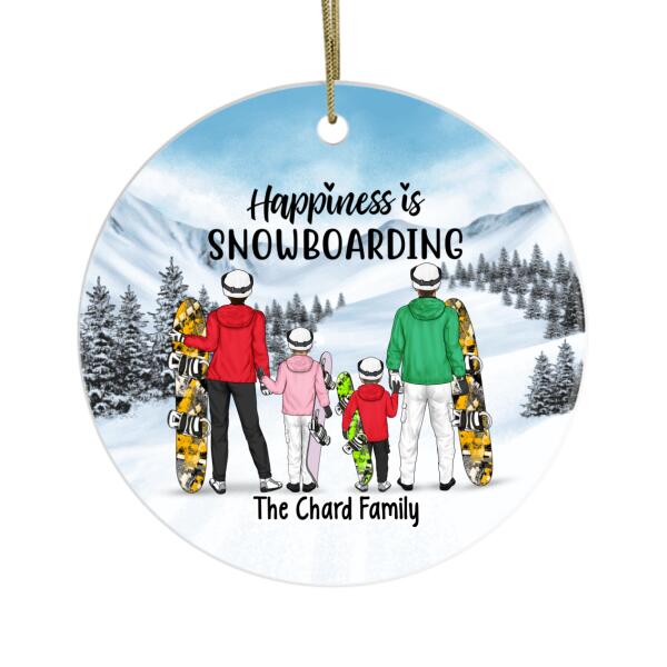 Personalized Ornament, Snowboarding Family - Couple And Kids, Gift for Snowboarding Lovers