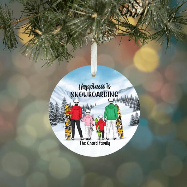 Personalized Ornament, Snowboarding Family - Couple And Kids, Gift for Snowboarding Lovers