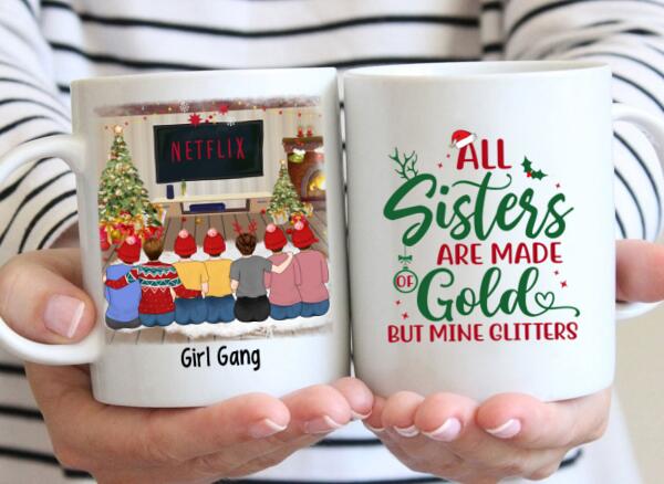 Personalized Mug, Up To 7 Girls, Christmas Besties - Gift For Sisters, Best Friends