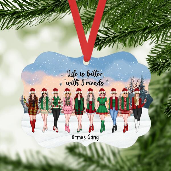 Personalized Ornament, Up To 10 Girls, Best Friends Stick Together Forever, Christmas Gift For Sisters, Best Friends, Besties