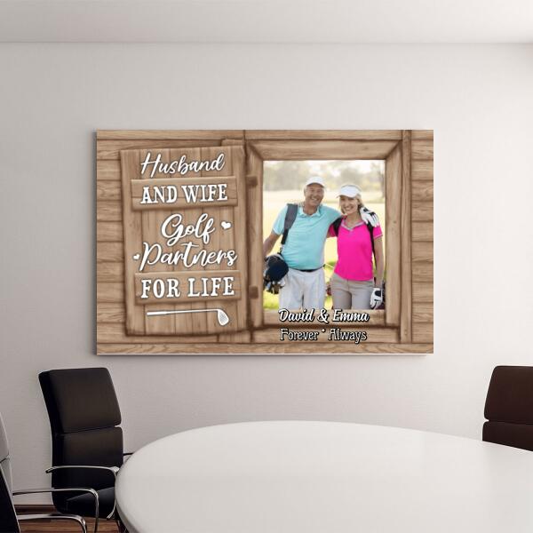 Golf Partners for Life - Personalized Photo Upload Gifts for Custom Golf Canvas - Wife, Husband, Wife, Golf Lovers