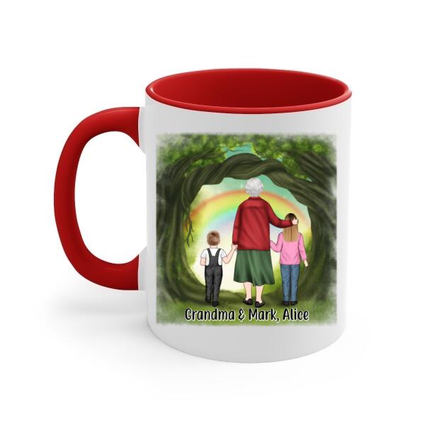 Up to 2 Kids, Grandma and Grandkids - Personalized Gifts Custom Mug for Grandma for Grandkids