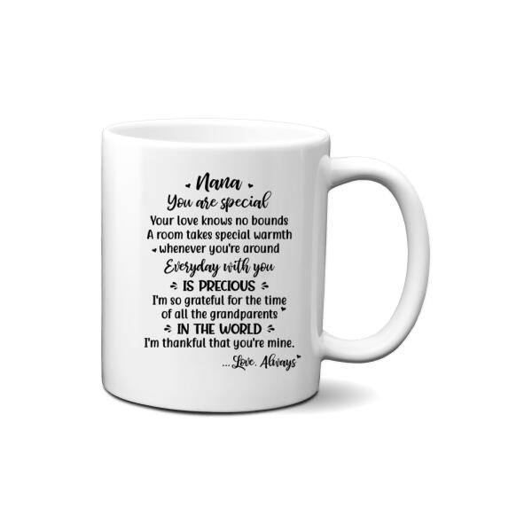 Up to 2 Kids, Grandma and Grandkids - Personalized Gifts Custom Mug for Grandma for Grandkids