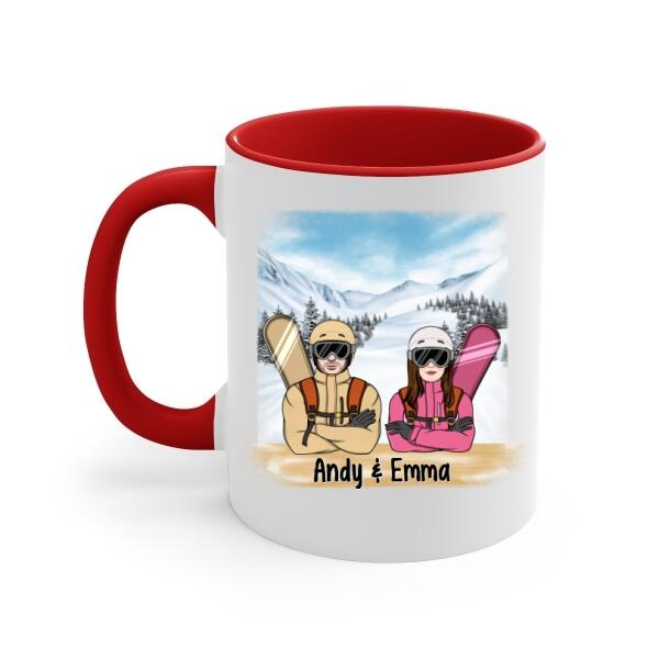 Personalized Mug, Snowboarding Partners - Couple, Friends, Sisters Gift, Gift For Snowboarders
