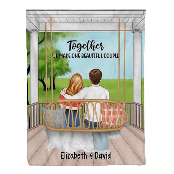 Personalized Blanket, Couple Sitting On Swing, Together We Make One Beautiful Couple, Couple Gift, Gift For Her, Gift For Him