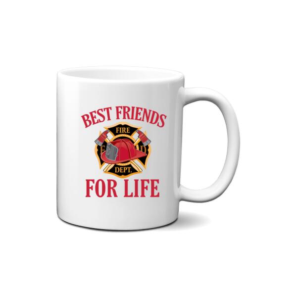 Personalized Mug, Firemen Work Side By Side, Gift For Firefighters, Friends, Coworkers