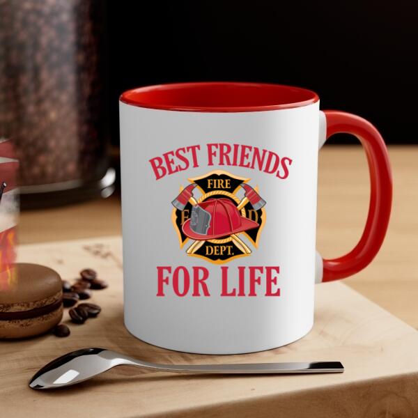 Personalized Mug, Firemen Work Side By Side, Gift For Firefighters, Friends, Coworkers