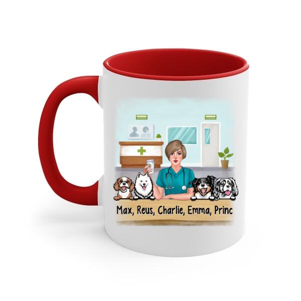 Wifey, Dog Mom, Nurse - Personalized Gifts Custom Dog Mug for Dog Mom and Dog Lovers