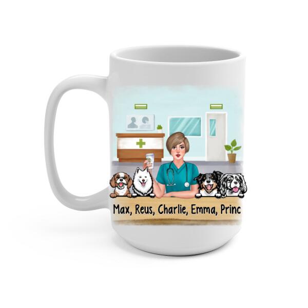 Wifey, Dog Mom, Nurse - Personalized Gifts Custom Dog Mug for Dog Mom and Dog Lovers