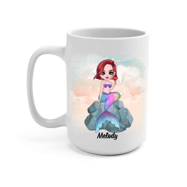 Personalized Mug, Gift For Mermaid Fans, Salty Lil Beach, Mermaid Drinking