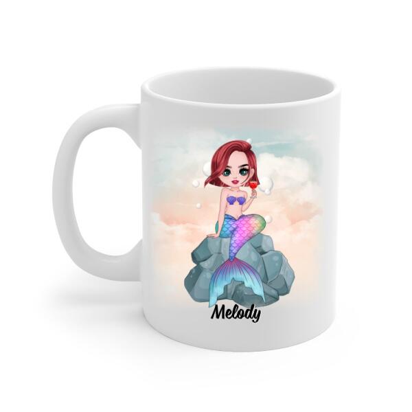 Personalized Mug, Gift For Mermaid Fans, Salty Lil Beach, Mermaid Drinking