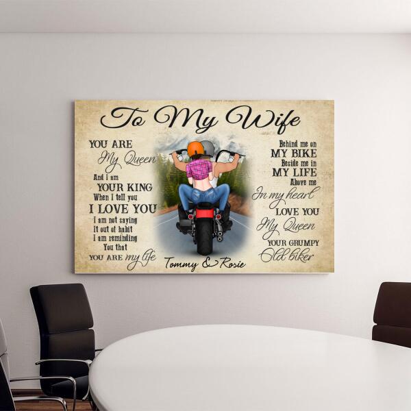 Personalized Landscape Canvas - Motorcycle Couple Custom Gift For Bikers