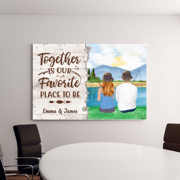 Personalized Canvas, Fishing Partners For Life - Couple Gift, Gift For Fishers