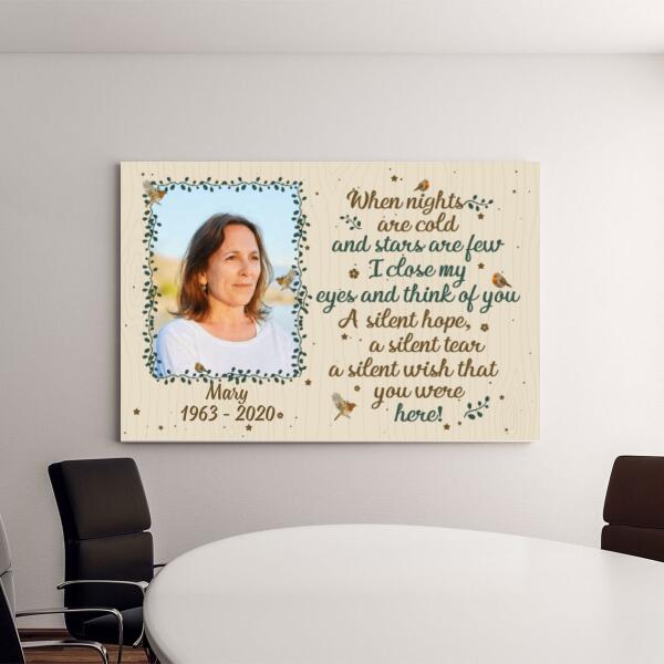 Personalized Canvas, When Nights Are Cold, Memorial Gift For Loss Of Family Members