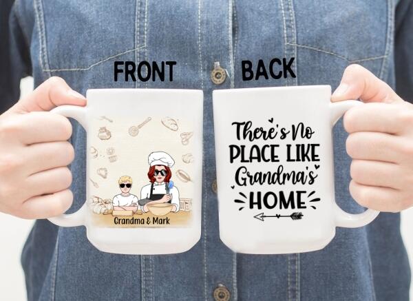 Personalized Mug, There's No Place Like Grandma's Home, Gift For Grandmother, Mother, Family