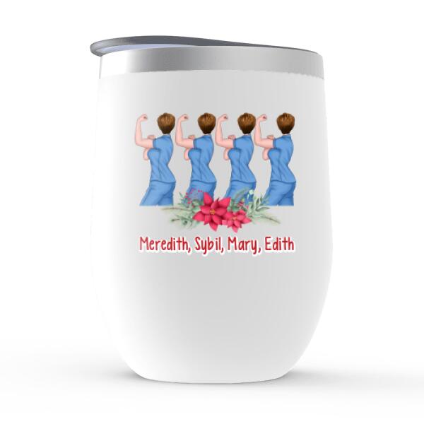 Personalized Wine Tumbler, Up To 4 Women, It's A Beautiful Day To Save Teeth, Christmas Gift For Dental Colleagues