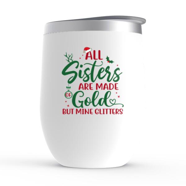 Personalized Wine Tumbler, Up To 5 Girls, Merry Christmas To Sisters - Gift For Sisters, Best Friends
