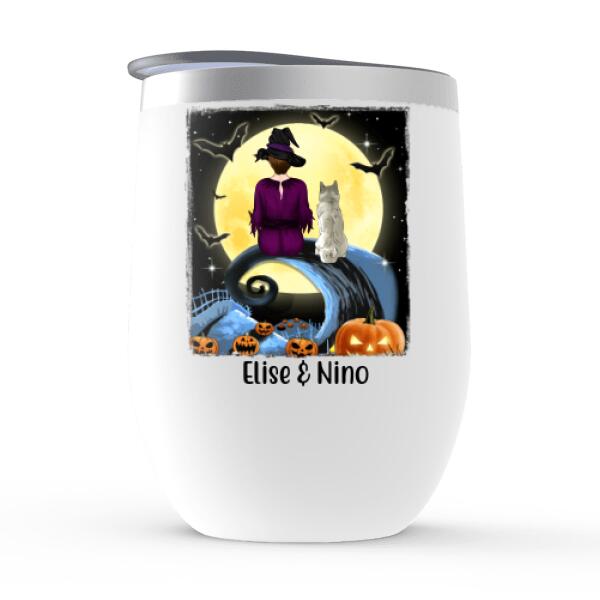 Dog Mom by Day Witch by Night - Halloween Personalized Gifts Custom Tumbler for Dog Lovers