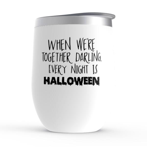 Personalized Wine Tumbler, Halloween Couple, Gifts For Halloween