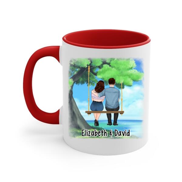 Personalized Mug, Couple And Kid Sitting On Tree Swing, You And Me We Got This, Gift For Family, Couple, Gift For Her, Gift For Him