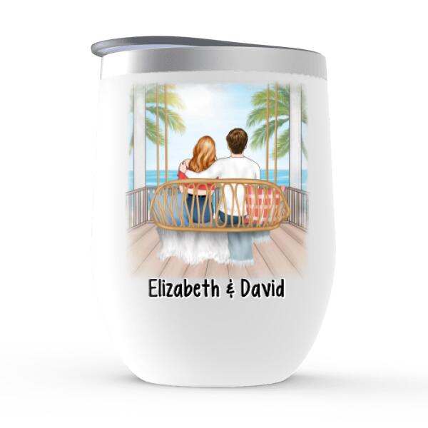 Personalized Wine Tumbler, Couple Sitting On Swing, My Favorite Place In All The World Is Next To You, Couple Gift, Gift For Her, Gift For Him