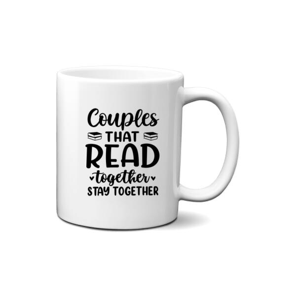 Personalized Mug, Reading Book On Swing, Couple Friends Sisters Gift, Gift For Reading Lovers, Book Lovers