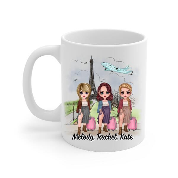 Up To 3 People Traveling Partners For Life - Personalized Mug For Friends, For Sister, Travel