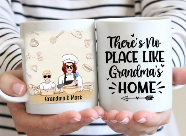 Personalized Mug, There's No Place Like Grandma's Home, Gift For Grandmother, Mother, Family