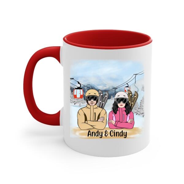 Personalized Mug, Skiing Partners For Life, Gift For Skiing Lovers, Couple, Friends