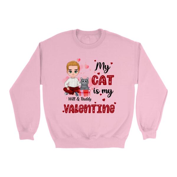 My Cat is My Valentine - Valentine's Day Personalized Gifts Custom Shirt for Cat Mom