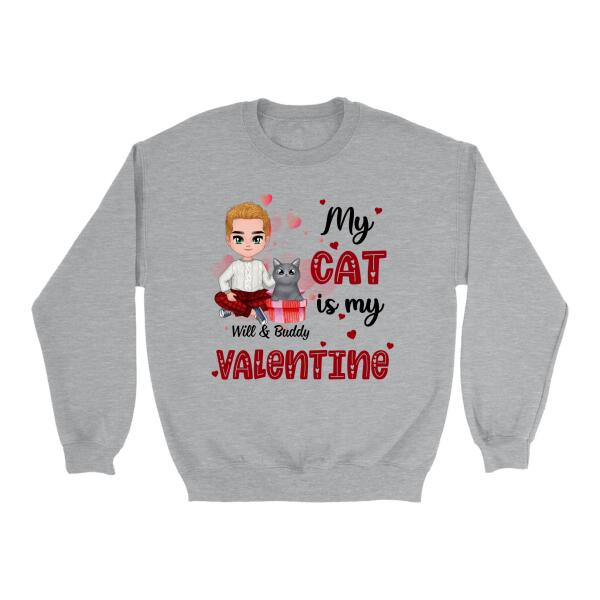 My Cat is My Valentine - Valentine's Day Personalized Gifts Custom Shirt for Cat Mom