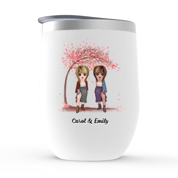 Bridesmaid Gifts Set of 5 White Wine Tumblers – A Gift Personalized