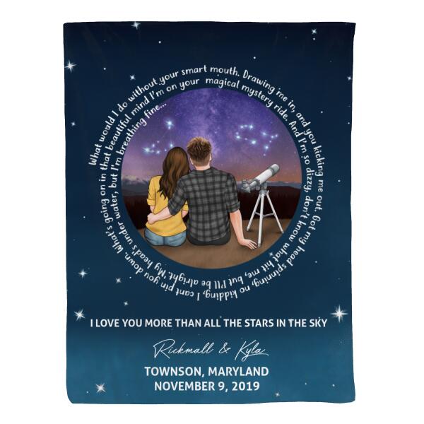 Love You More Than All The Stars In The Sky - Personalized Blanket For Him, For Her, Couples, Astronomy Lovers, Valentine's Day