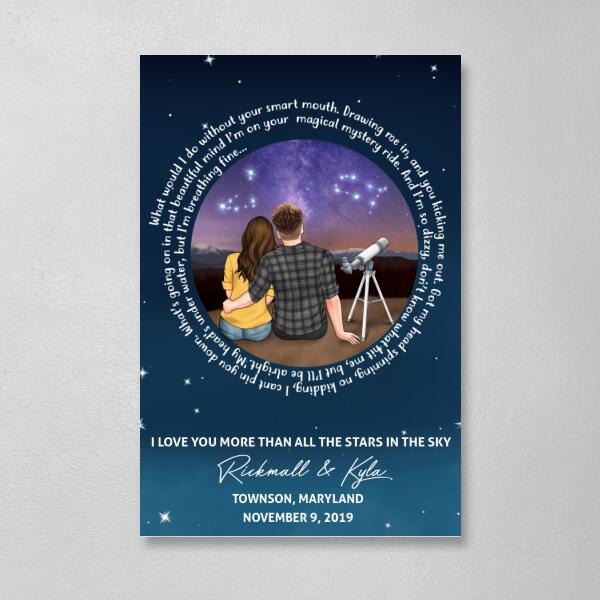 Love You More Than All The Stars In The Sky - Personalized Canvas For Him, For Her, Couples, Astronomy Lovers, Valentine's Day